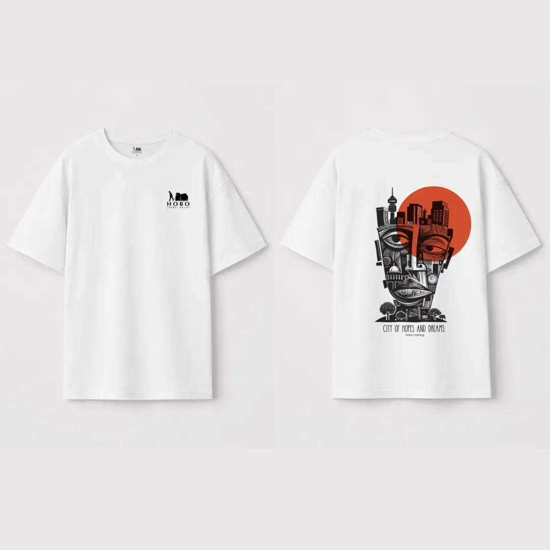White tees with the City of Hopes and Dreams back print